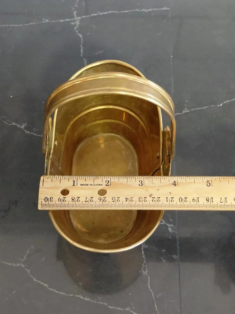 Small Vintage Brass Basket